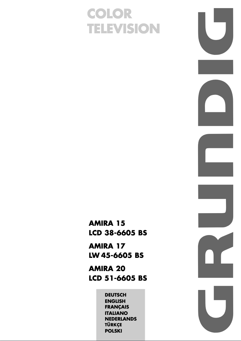 Page 1 de la notice Manuel utilisateur Grundig Amira 17 LW 45-6605 BS