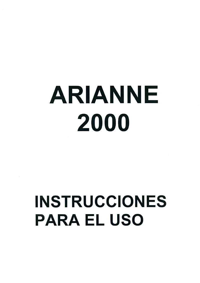 Image de la première page du manuel de l'appareil Arianne 2000