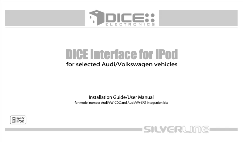 Page 1 de la notice Manuel utilisateur DICE I-Audi-R