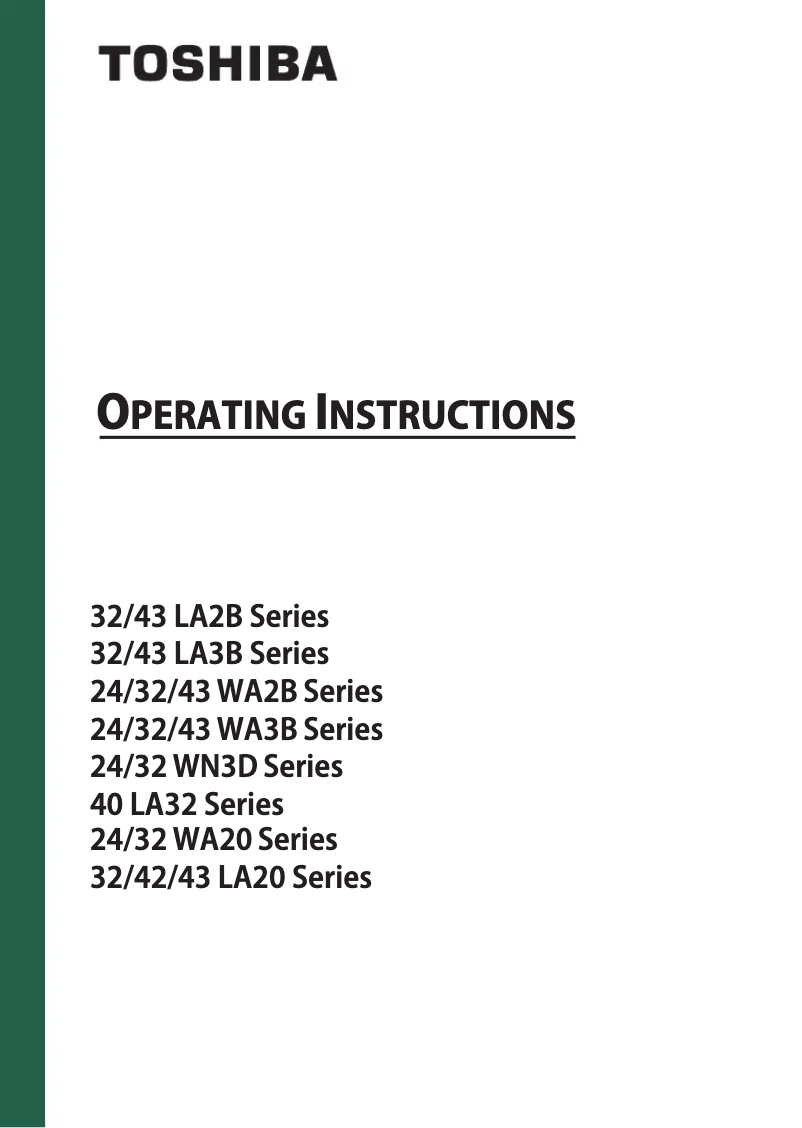 Page n°1 - Manuel utilisateur Toshiba 32LA2B63DAZ