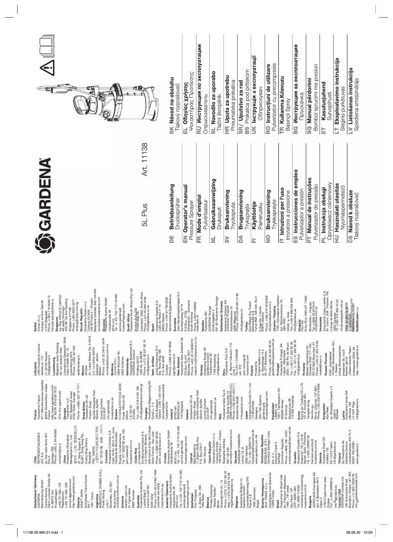 Image de la première page du manuel de l'appareil 5L Plus 11138