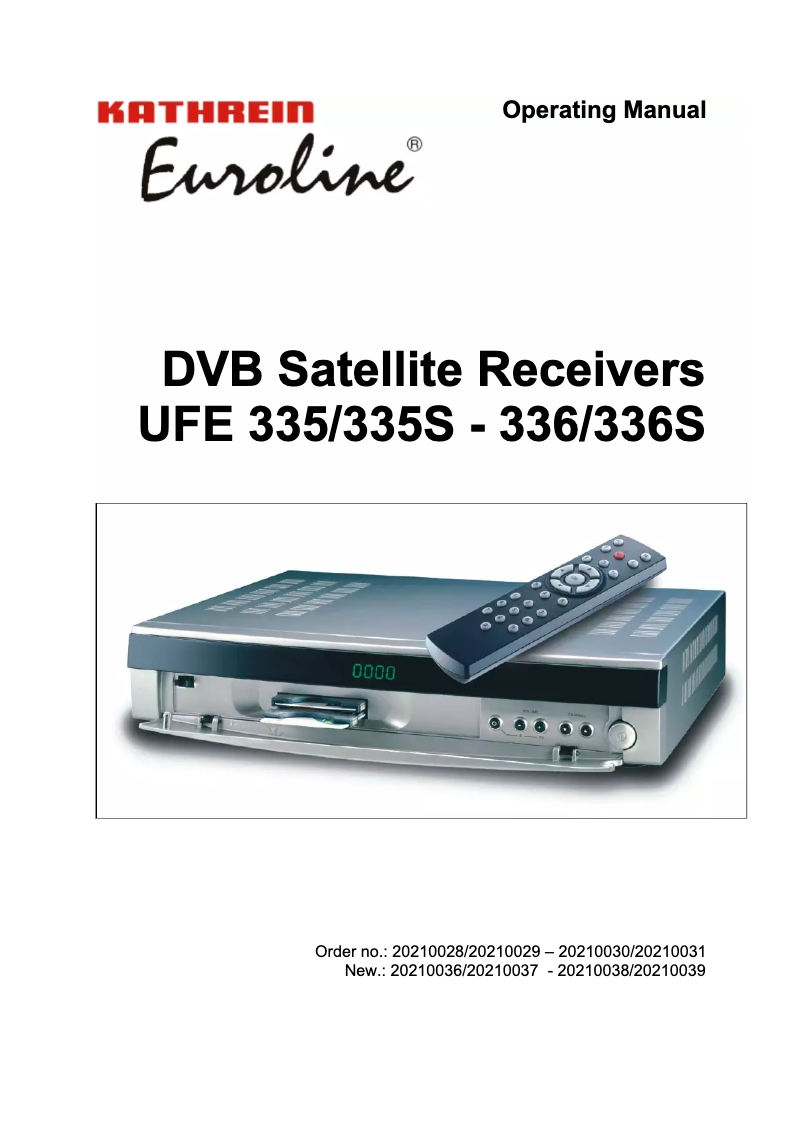 Image de la première page du manuel de l'appareil UFE 336 CI