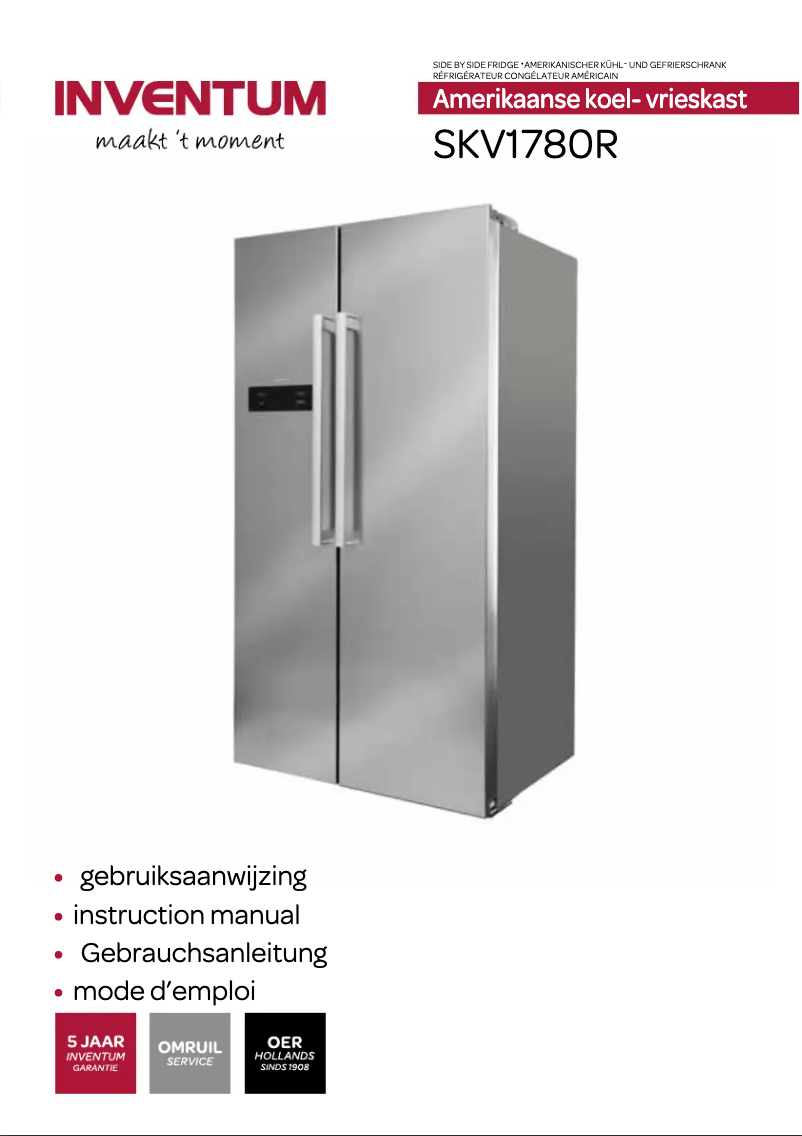 Page n°1 - Manuel utilisateur Inventum SKV1780R