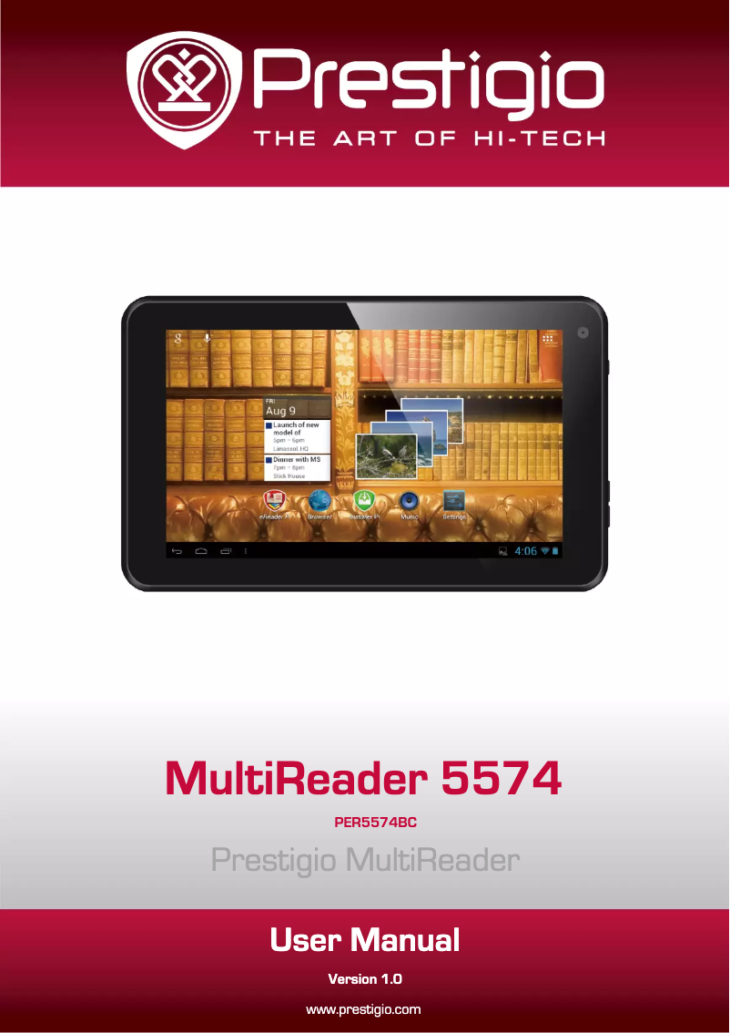 Page n°1 - Manuel utilisateur Prestigio MultiReader 5574