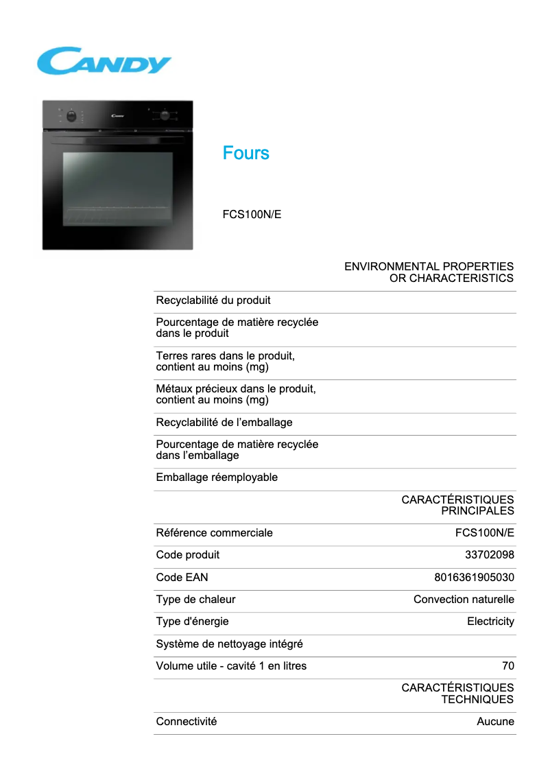 Image de la première page du manuel de l'appareil FCS100N/E
