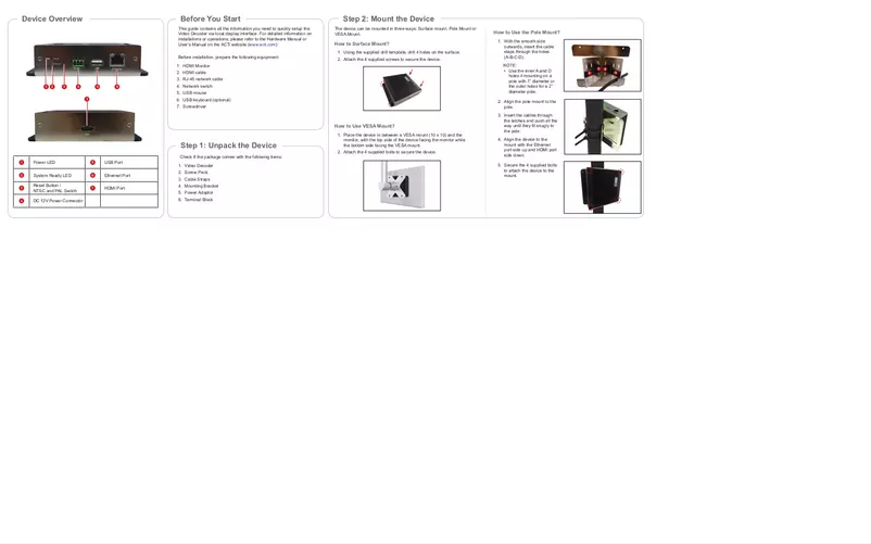 Page 1 de la notice Guide d'installation ACTi ECD-1100