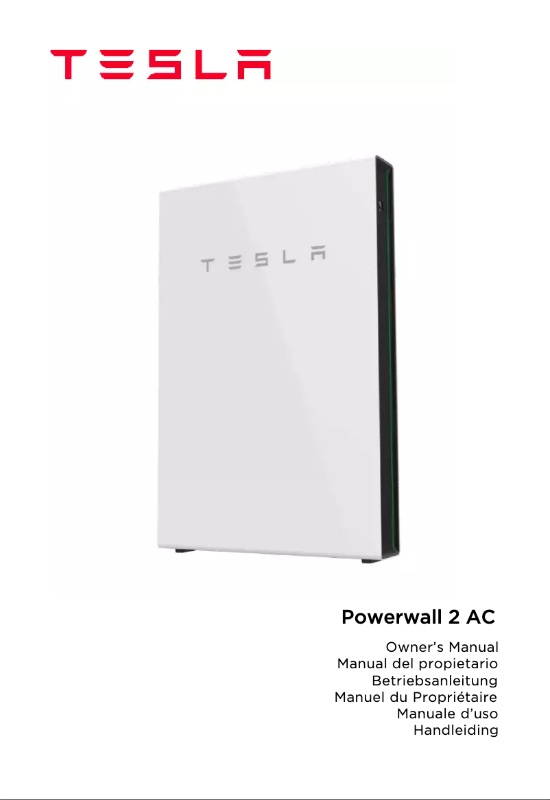 Page 1 de la notice Manuel utilisateur Tesla Powerwall 2 AC