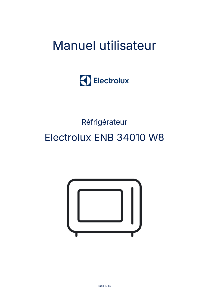 Page n°1 - Manuel utilisateur Electrolux ENB 34010 W8