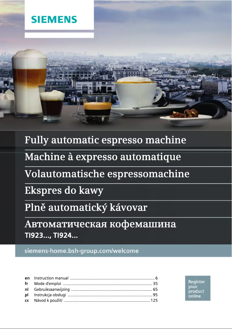 Image de la première page du manuel de l'appareil EQ.9 plus s100 TI921309RW