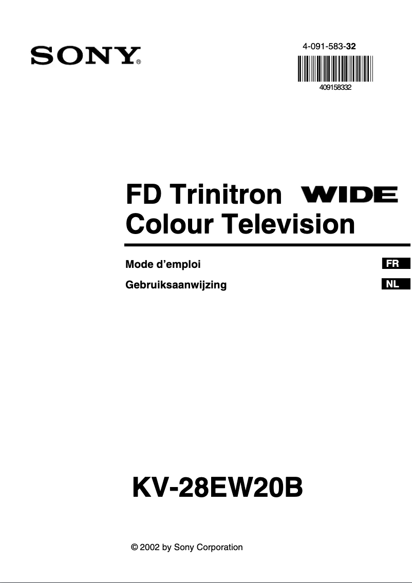 Image de la première page du manuel de l'appareil KV-28EW20