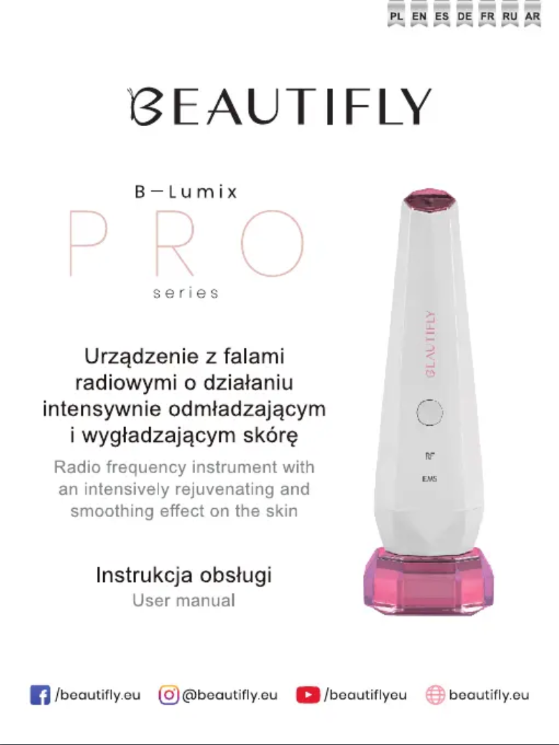 Image de la première page du manuel de l'appareil B-Lumix Pro