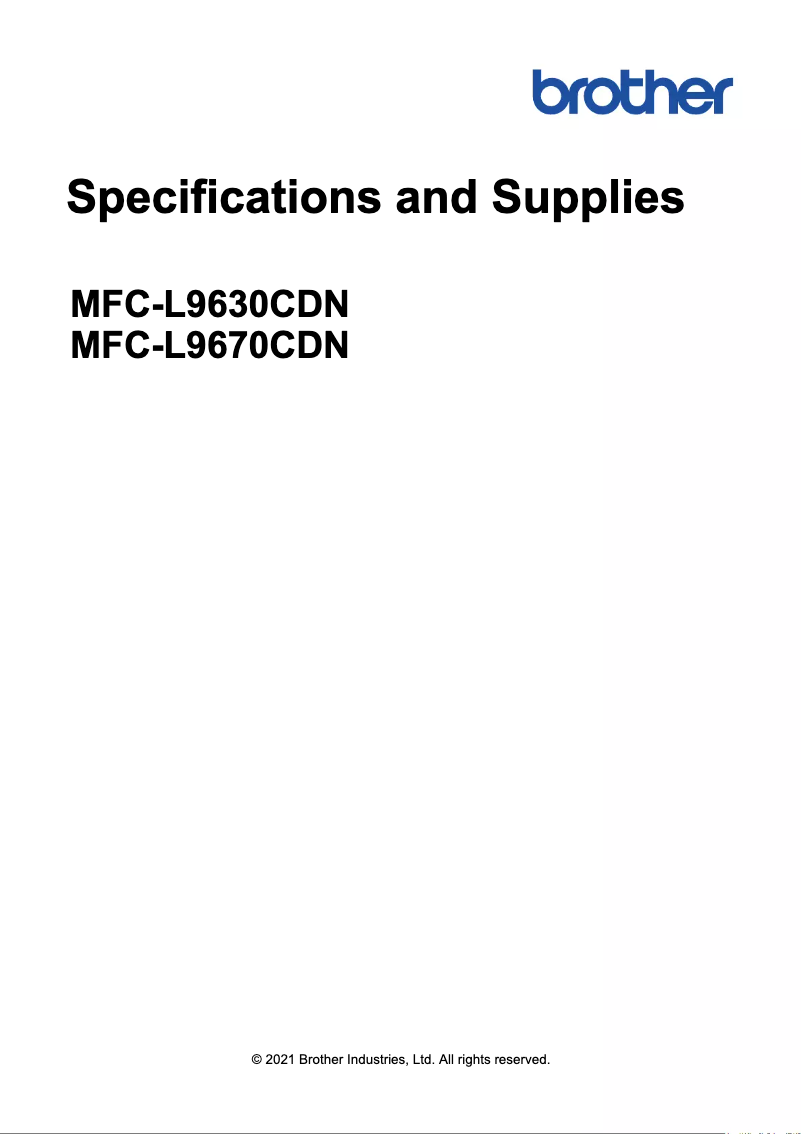 Page n°1 - Fiche technique Brother MFC-L9630CDN