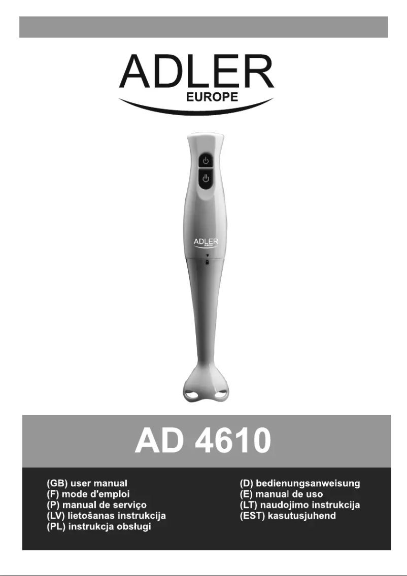 Page n°1 - Manuel utilisateur Adler AD 4610