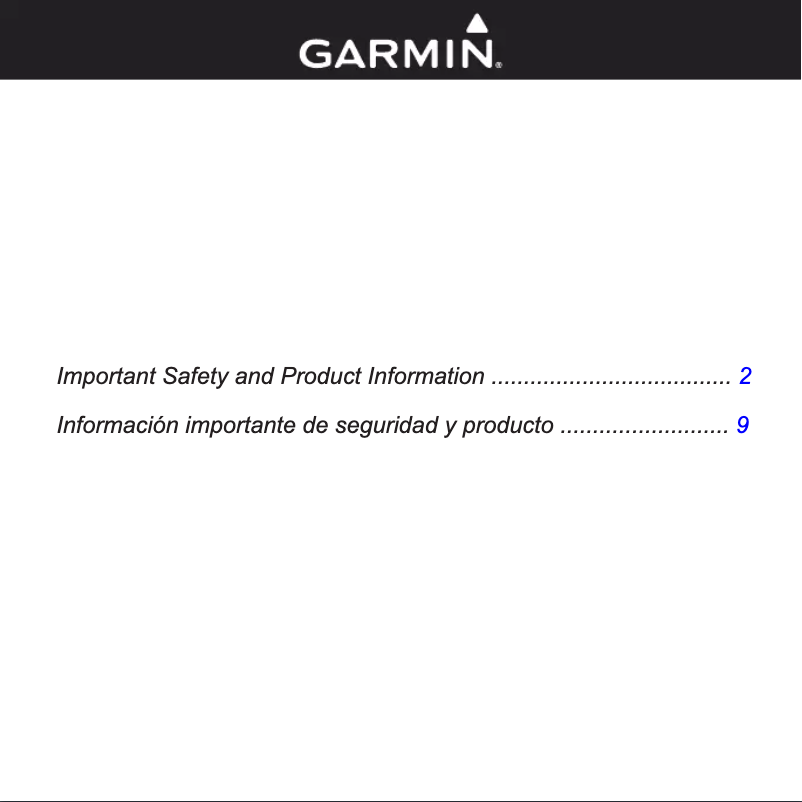 Page 1 de la notice Instructions de sécurité Garmin Nüvifone G60