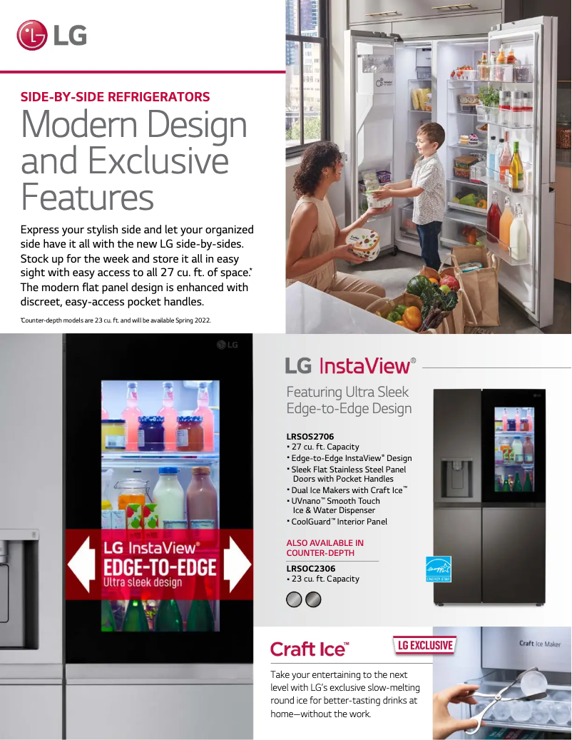 Page 1 de la notice Fiche technique LG LRSOC2306S