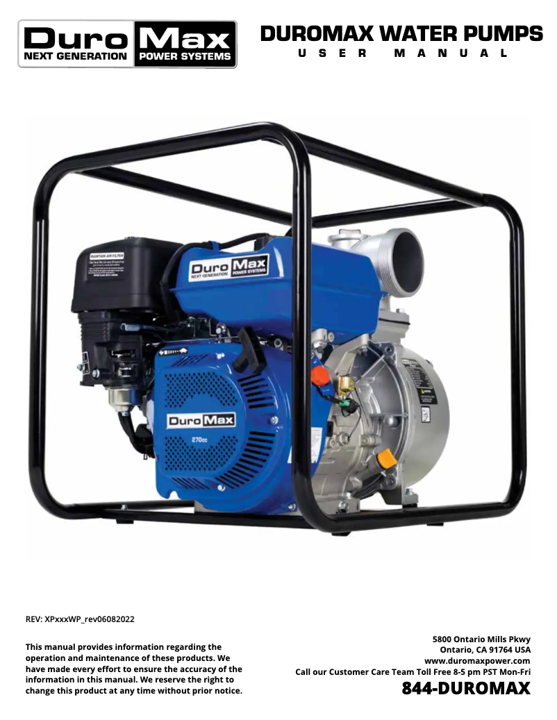 Página 1 del manual Manual de usuario DuroMax XP904WP
