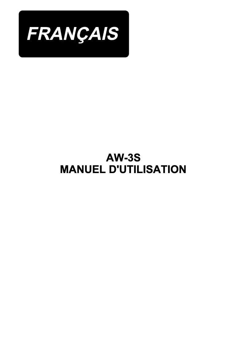 Page 1 de la notice Manuel utilisateur Juki AW-3S