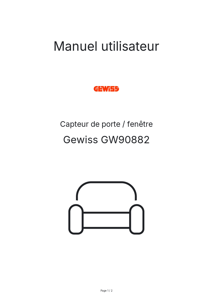 Image de la première page du manuel de l'appareil GW90882