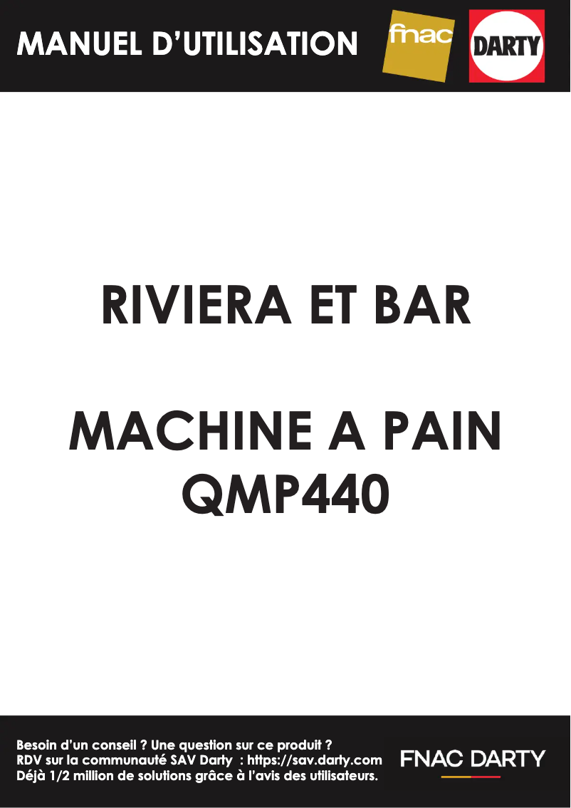 Página 1 del manual Manual de usuario Riviera & Bar QMP440