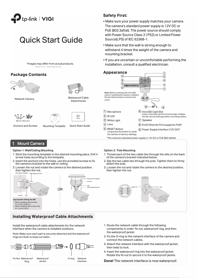 Page 1 de la notice Manuel utilisateur TP-Link VIGI C350
