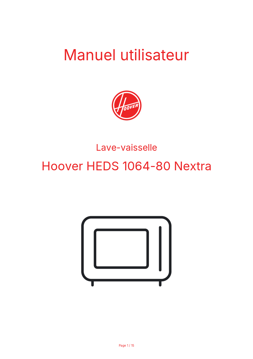 Image de la première page du manuel de l'appareil HEDS 1064-80 Nextra