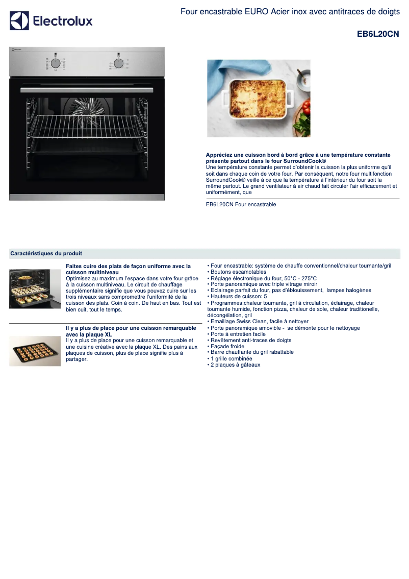 Image de la première page du manuel de l'appareil EB6L20CN