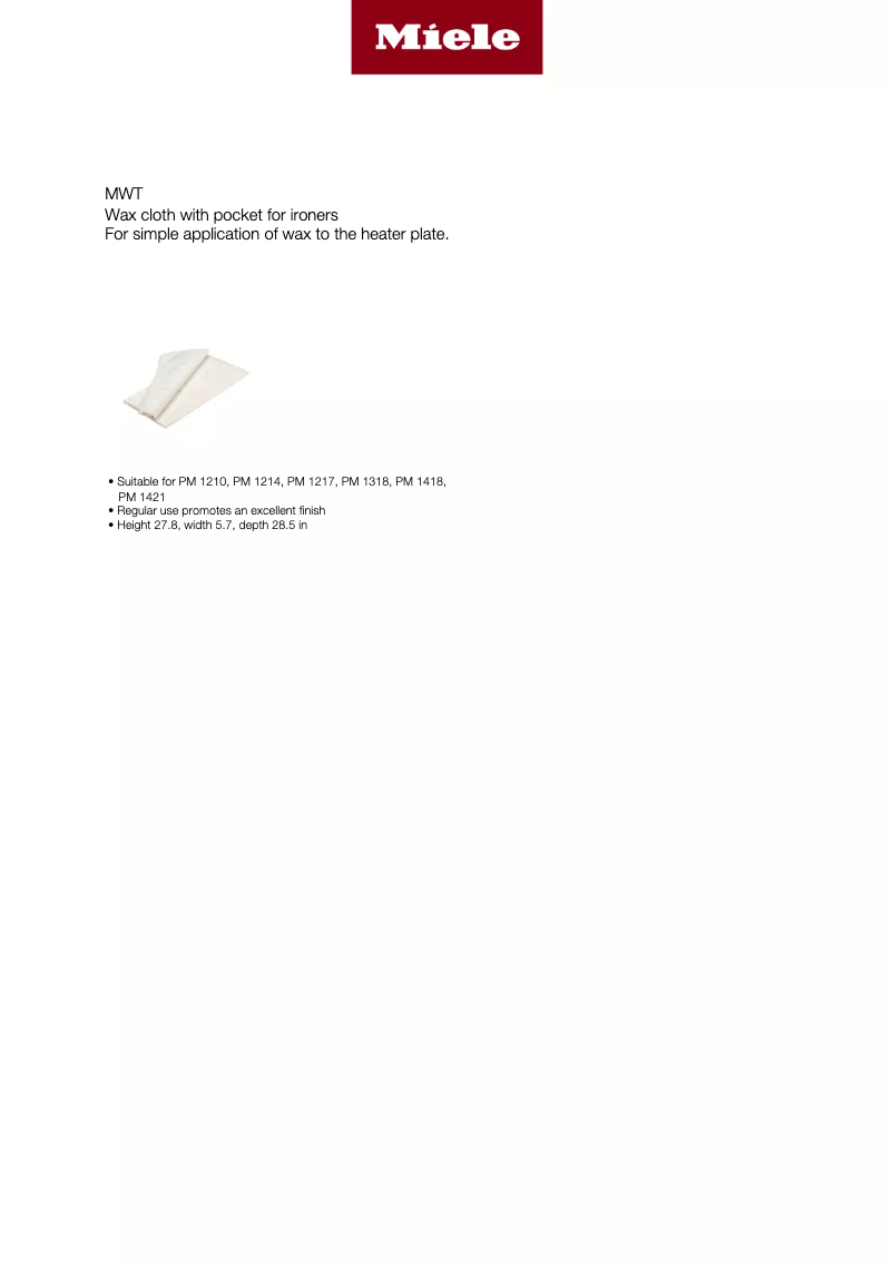 Page 1 de la notice Manuel utilisateur Miele MWT