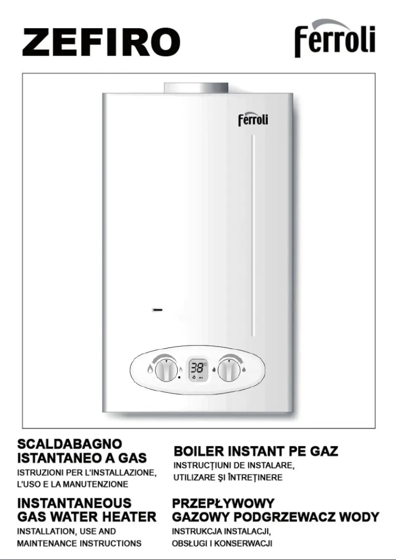 Page 1 de la notice Manuel utilisateur Ferroli Zefiro