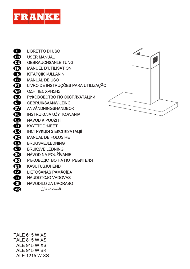 Page n°1 - Manuel utilisateur Franke Tale 615 W XS