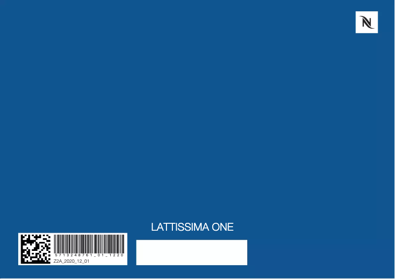 Page n°1 - Manuel utilisateur Nespresso Lattissima One
