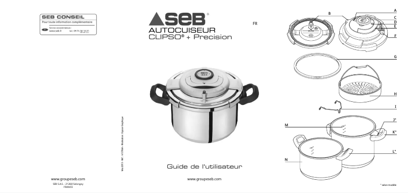 Page 1 de la notice Manuel utilisateur SEB Clipso+ Precision P44006