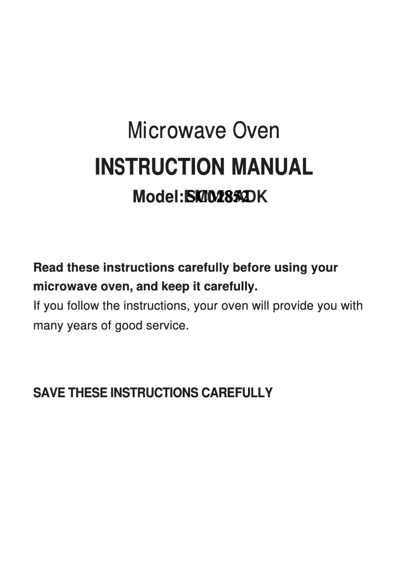 Image de la première page du manuel de l'appareil SCM852