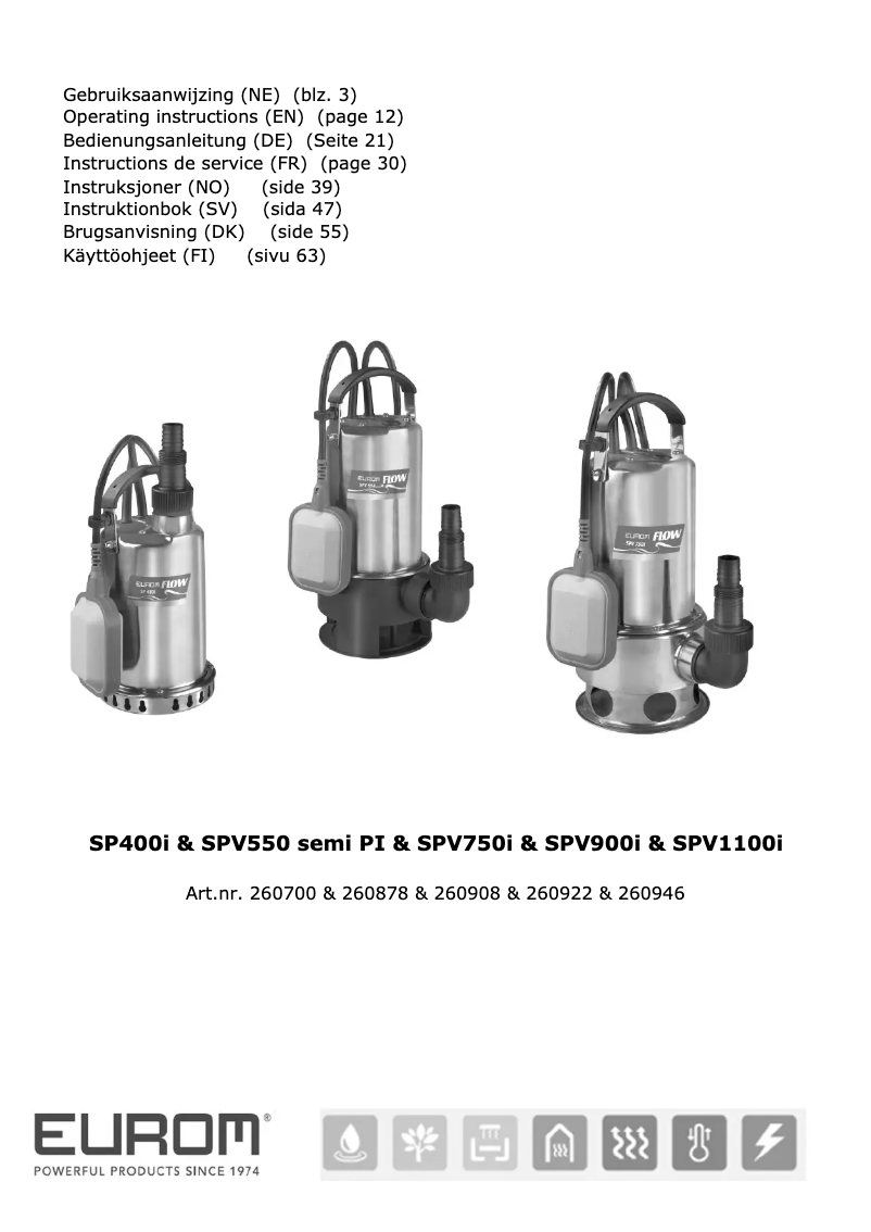 Page n°1 - Manuel utilisateur Eurom Flow SPV1100i