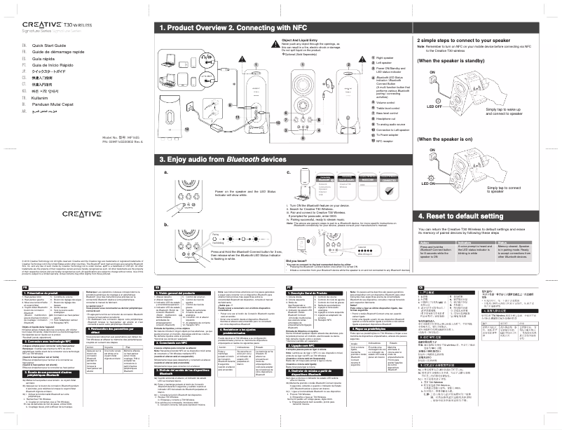 Page n°1 - Manuel utilisateur Creative T30 Wireless
