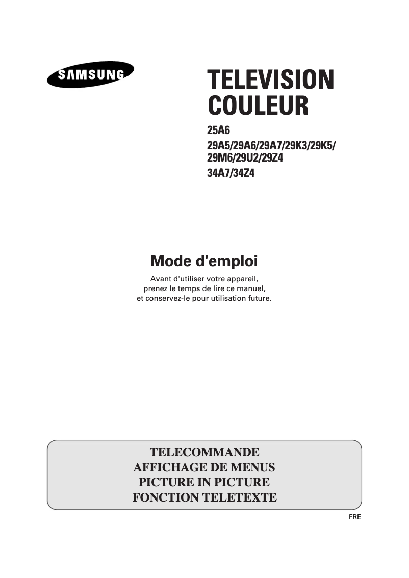 Page 1 de la notice Manuel utilisateur Samsung CS-29Z4HP