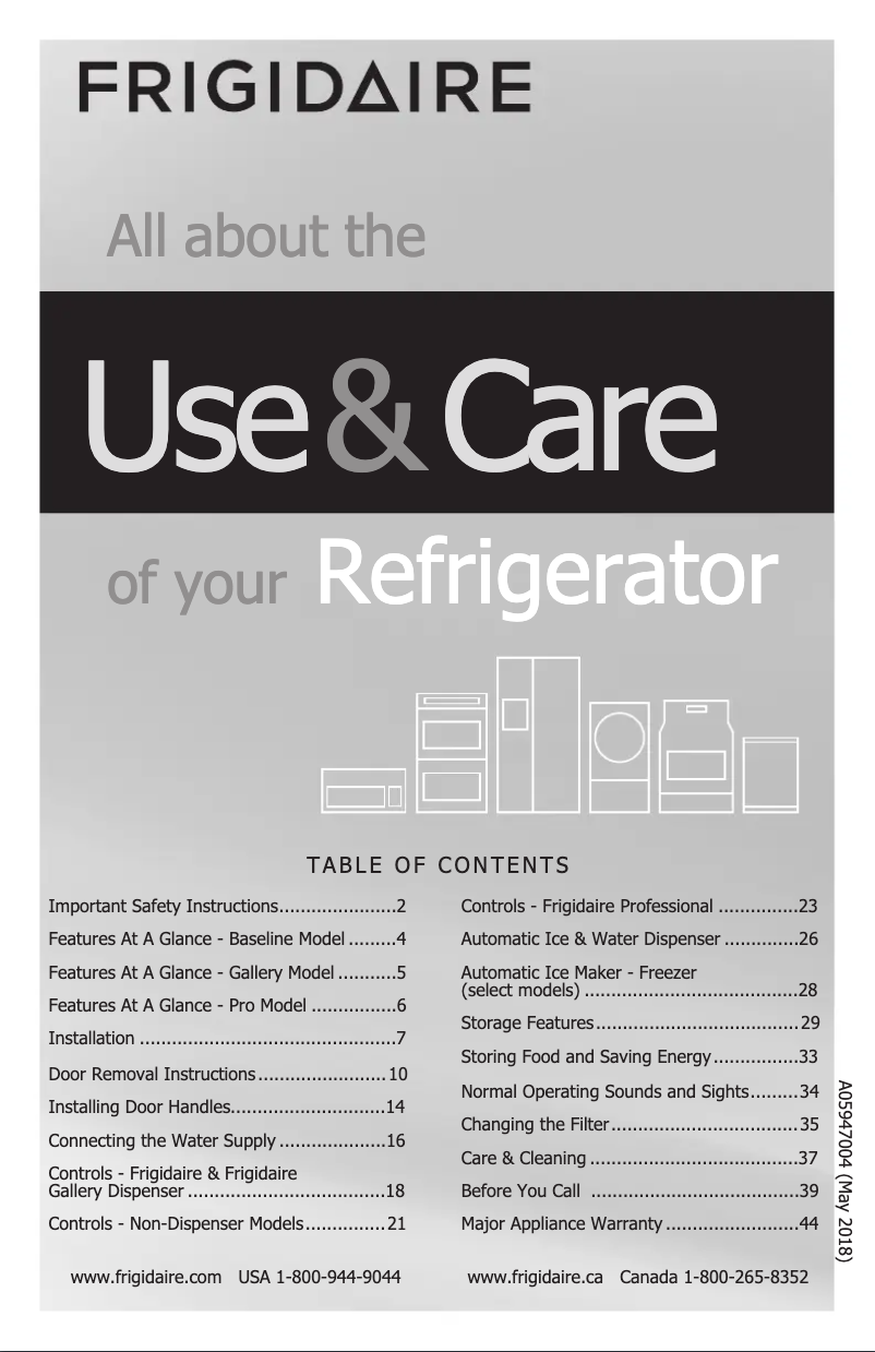 Page n°1 - Manuel utilisateur Frigidaire LFHG2251TF