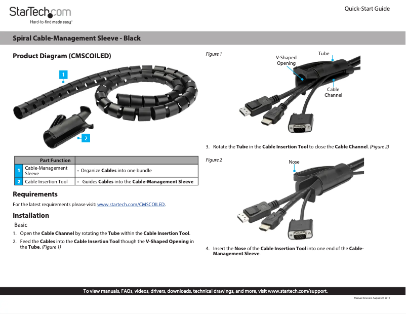 Page 1 de la notice Manuel utilisateur StarTech.com CMSCOILED2
