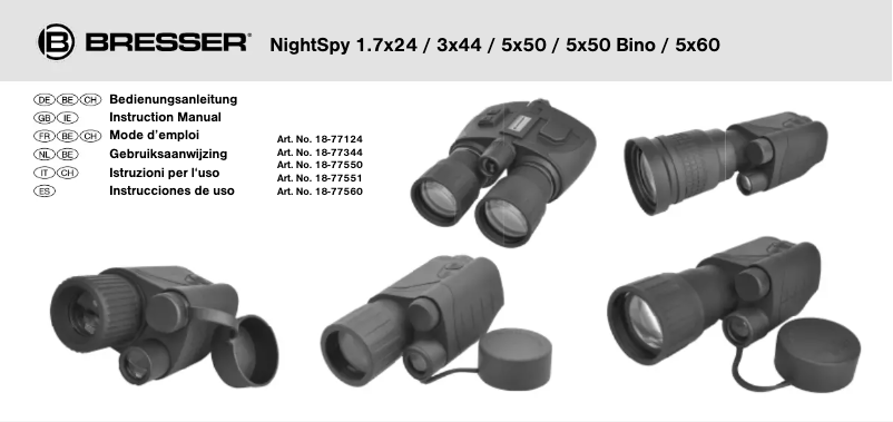 Image de la première page du manuel de l'appareil NIGHTSPY 3X44