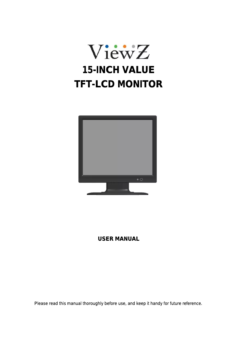 Page 1 de la notice Manuel utilisateur ViewZ VZ-15RTV