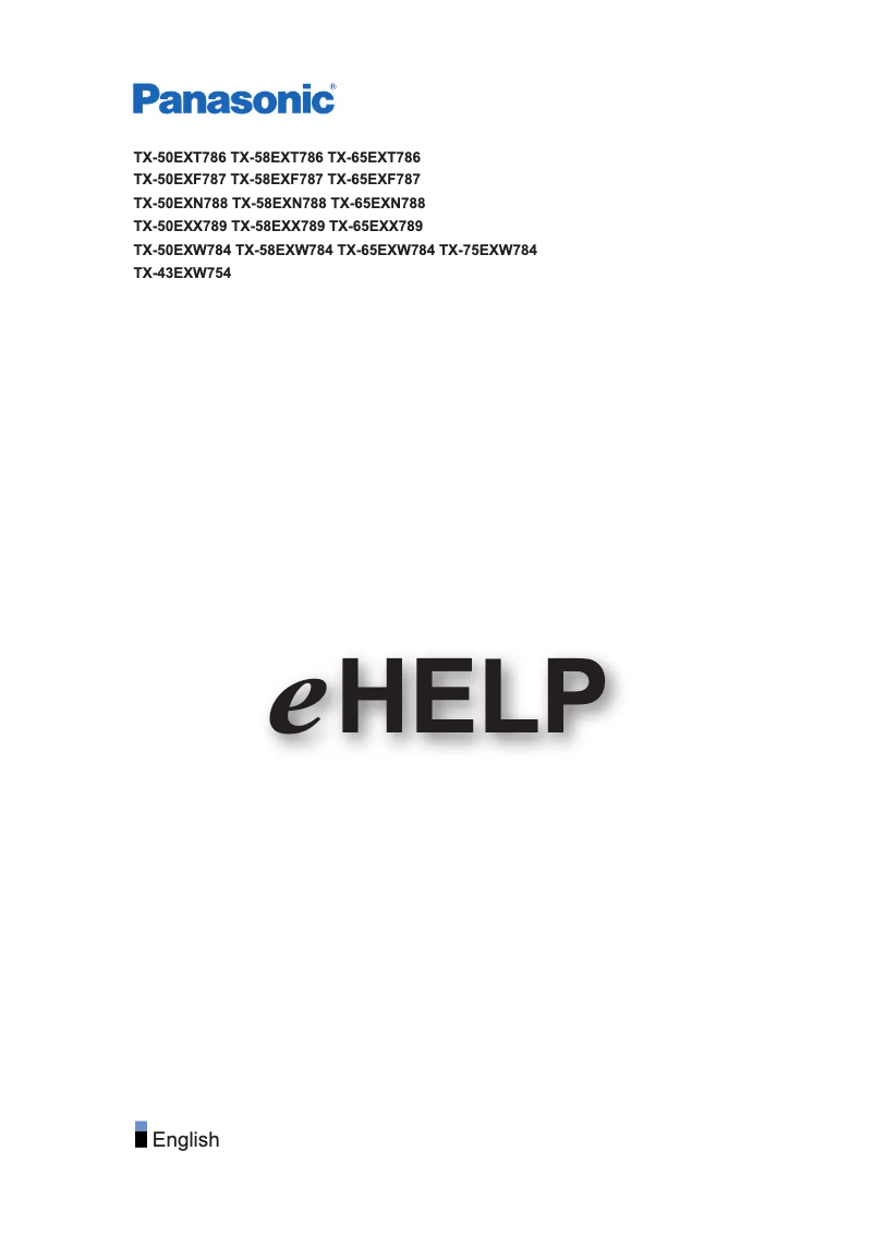 Page 1 de la notice Manuel utilisateur Panasonic Viera TX-50EXT786