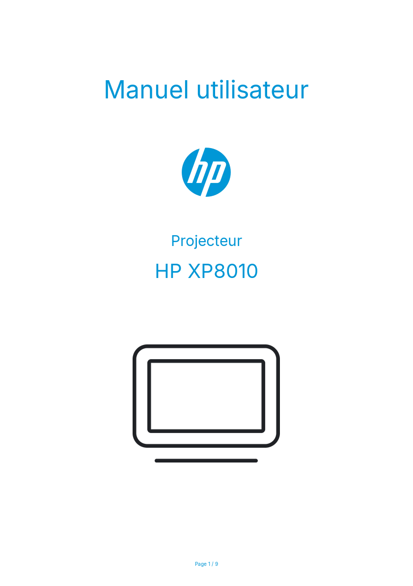 Image de la première page du manuel de l'appareil XP8010