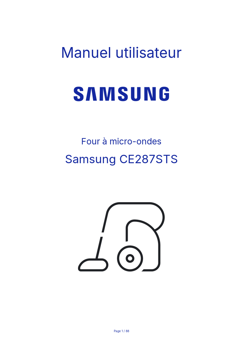 Page n°1 - Manuel utilisateur Samsung CE287STS