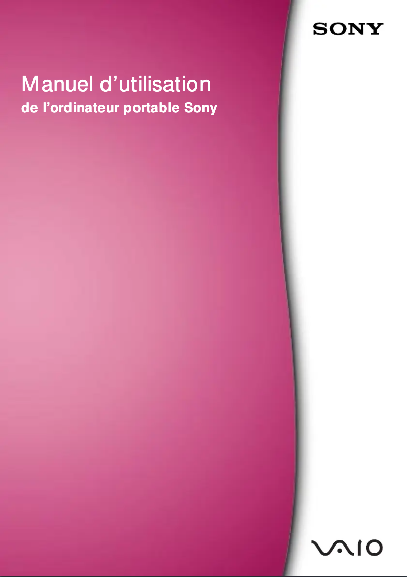 Image de la première page du manuel de l'appareil Vaio PCG-F250