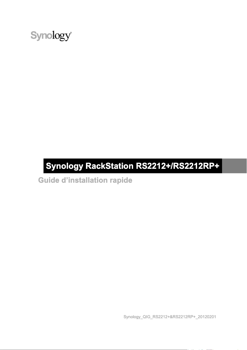 Page n°1 - Manuel utilisateur Synology RackStation RS2212+