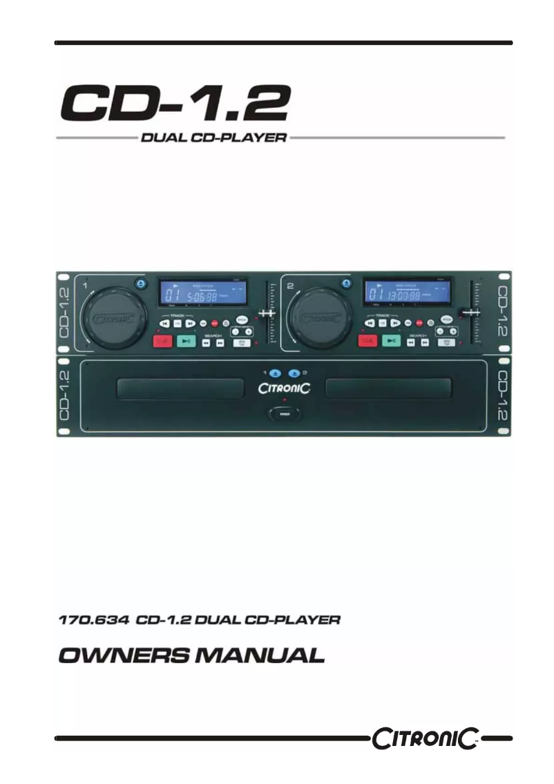 Page n°1 - Manuel utilisateur Citronic CD-1.2
