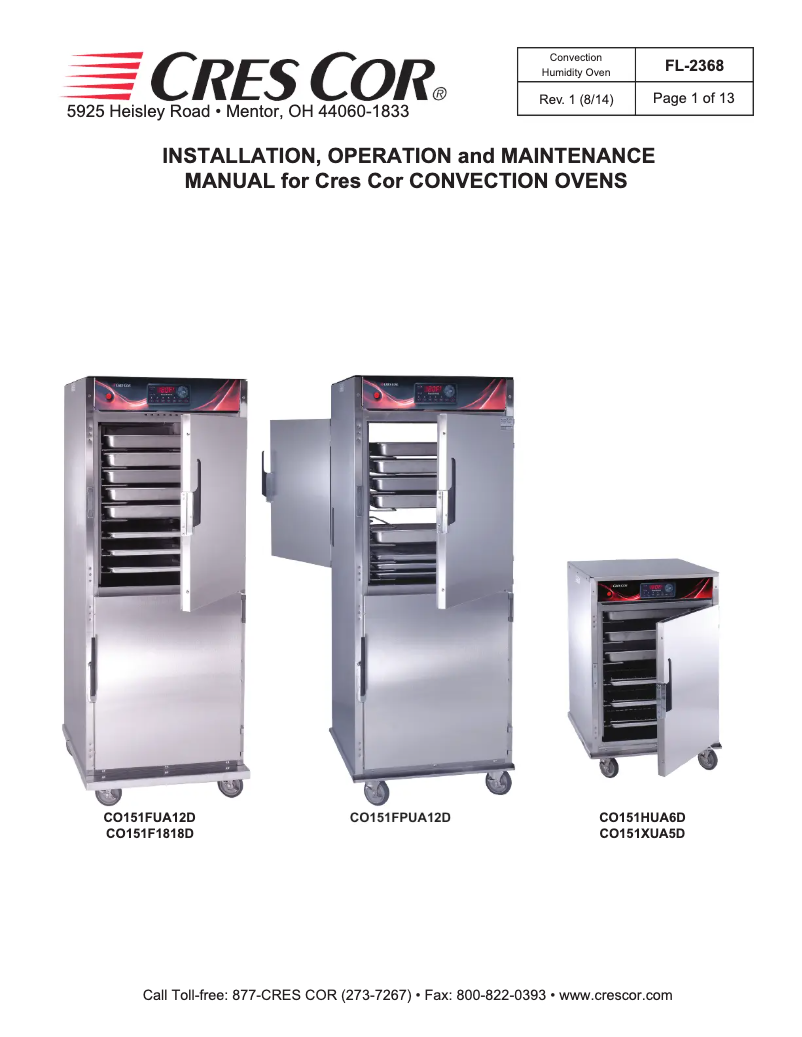 Page n°1 - Manuel utilisateur Cres Cor CO151XUA5DE