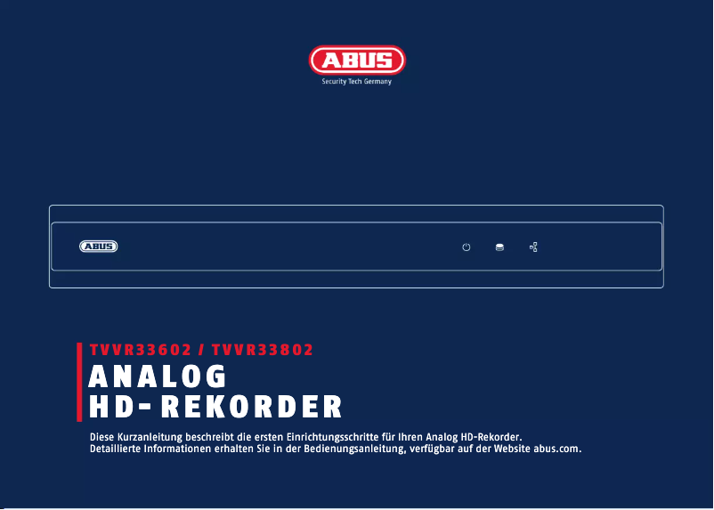 Image de la première page du manuel de l'appareil TVVR33802