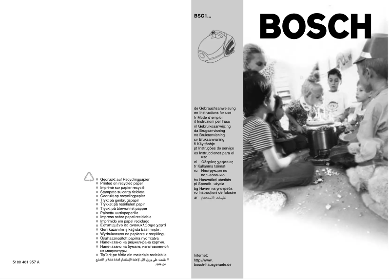 Page n°1 - Manuel utilisateur Bosch BSG1800