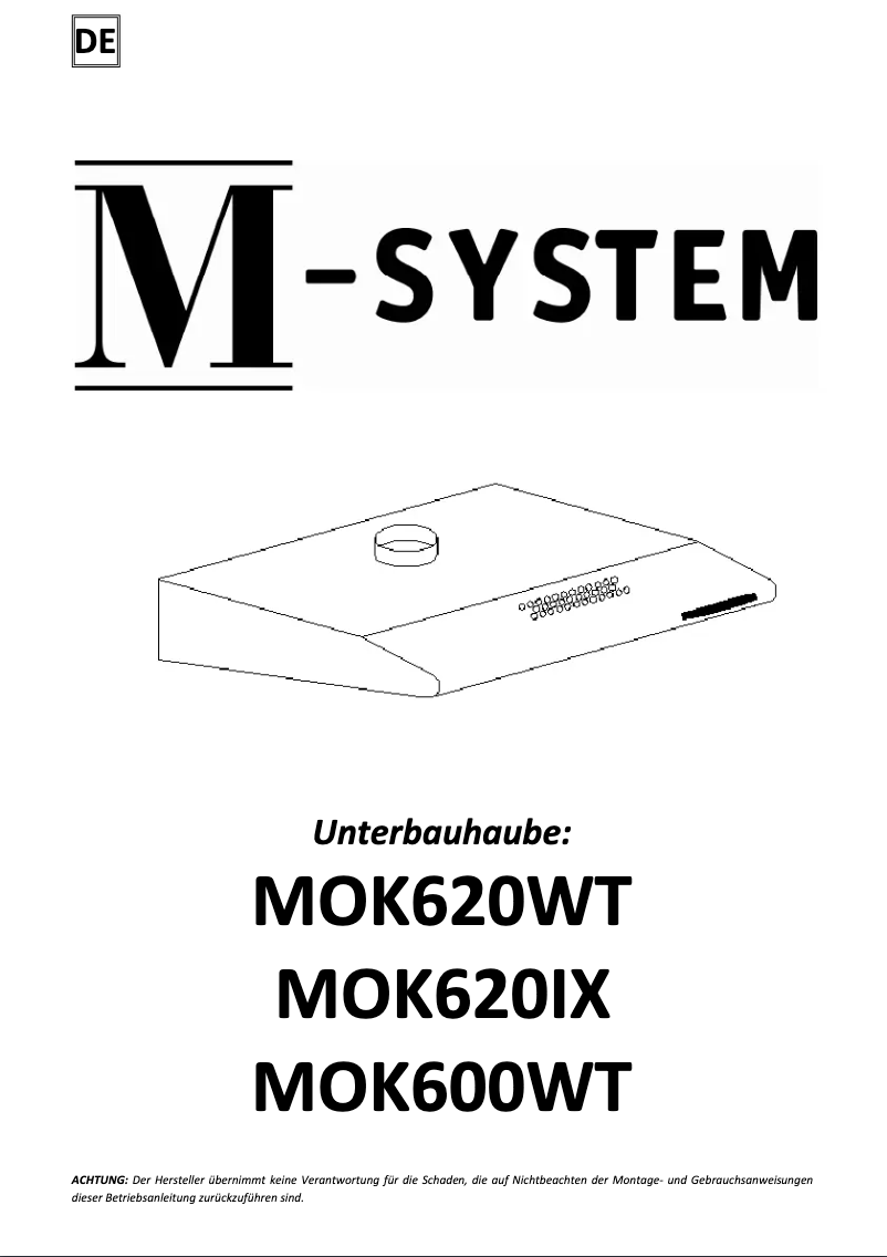 Image de la première page du manuel de l'appareil MOK-620WT