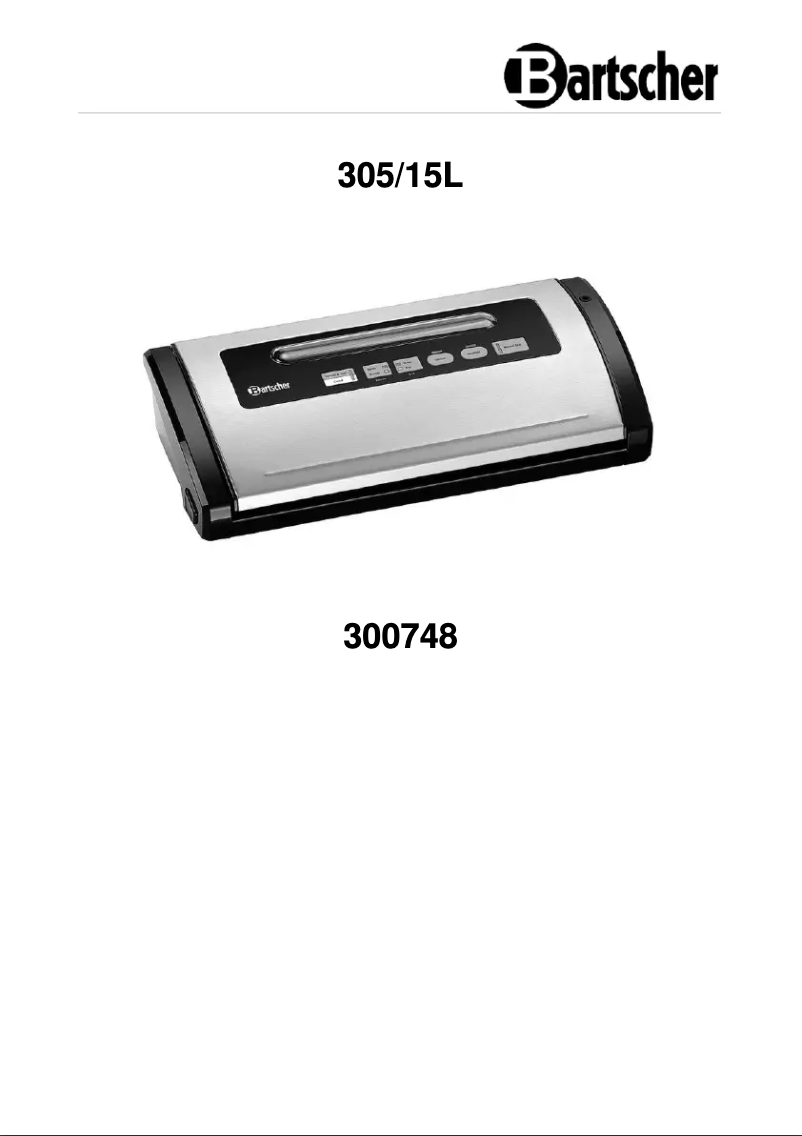 Page n°1 - Manuel utilisateur Bartscher 300748